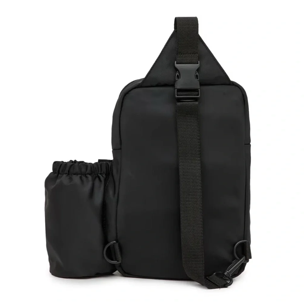 DSW Unisex Black Sling Bag with Bottle Holder